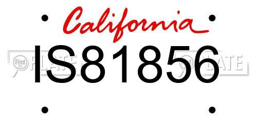 IS81856 California License Plate