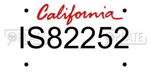 IS82252 California License Plate