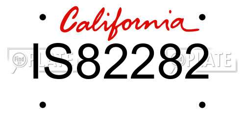 IS82282 California License Plate