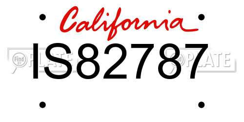 IS82787 California License Plate