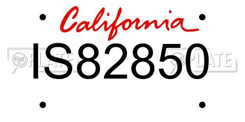 IS82850 California License Plate