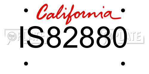 IS82880 California License Plate