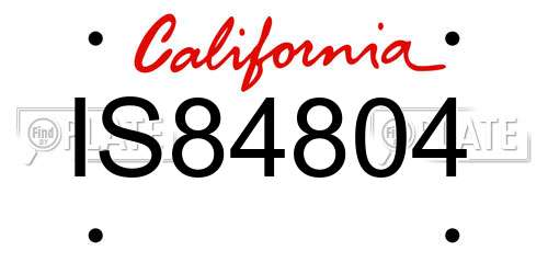 IS84804 California License Plate