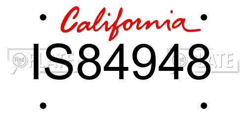 IS84948 California License Plate