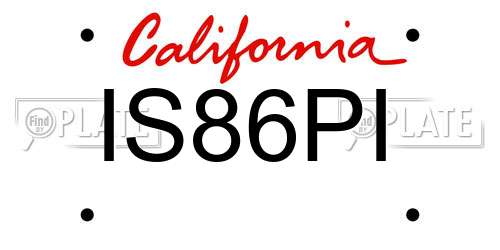 IS86PI California License Plate