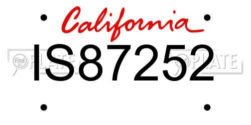 IS87252 California License Plate