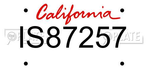 IS87257 California License Plate