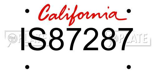 IS87287 California License Plate