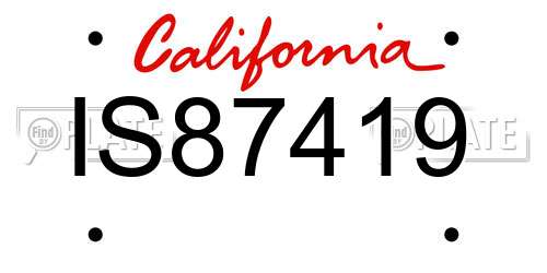 IS87419 California License Plate