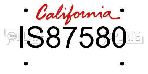 IS87580 California License Plate