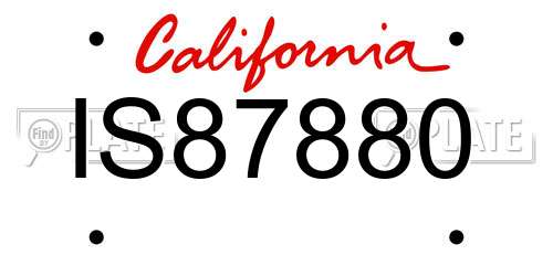 IS87880 California License Plate