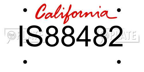 IS88482 California License Plate