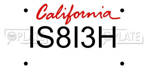 IS8I3H California License Plate