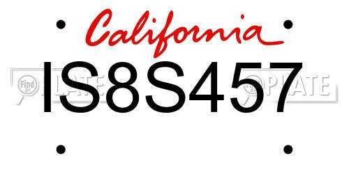 IS8S457 California License Plate