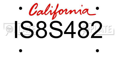 IS8S482 California License Plate