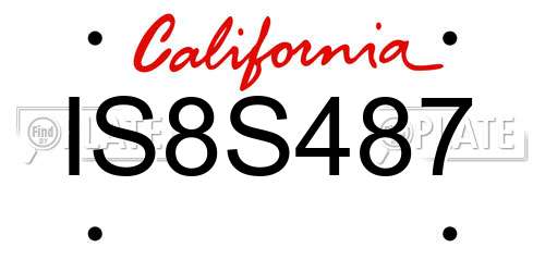 IS8S487 California License Plate