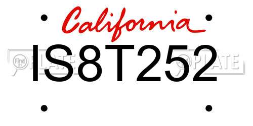 IS8T252 California License Plate