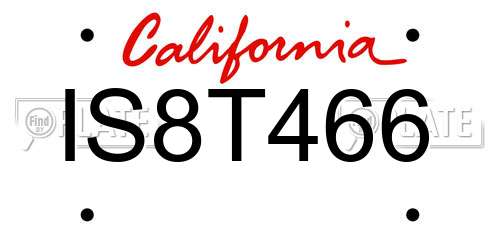IS8T466 California License Plate