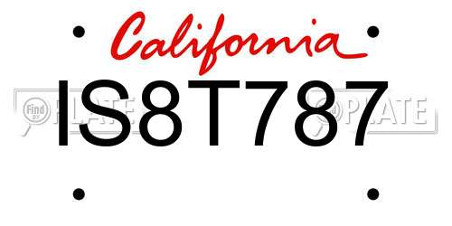 IS8T787 California License Plate