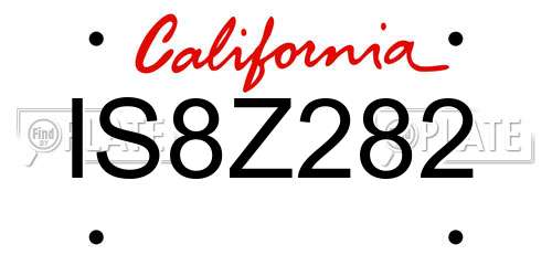 IS8Z282 California License Plate