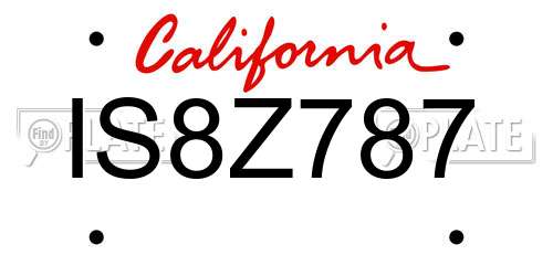 IS8Z787 California License Plate