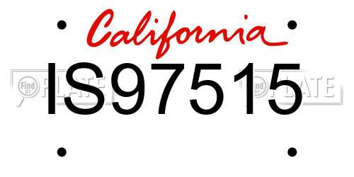 IS97515 California License Plate