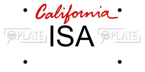 ISA California License Plate