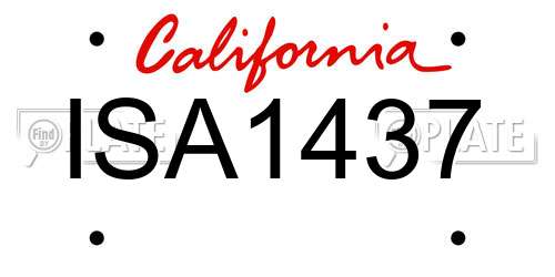 ISA1437 California License Plate