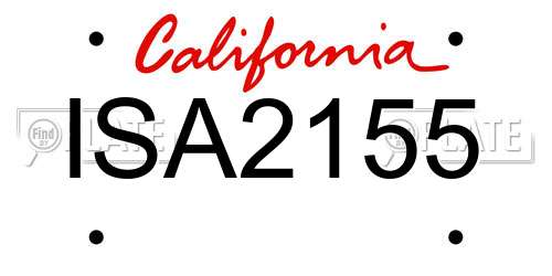 ISA2155 California License Plate