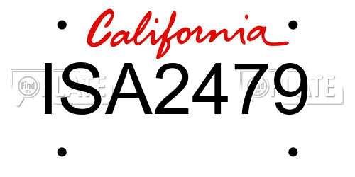 ISA2479 California License Plate