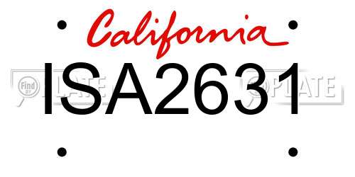 ISA2631 California License Plate