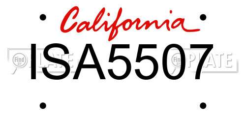 ISA5507 California License Plate