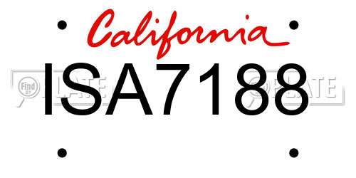 ISA7188 California License Plate