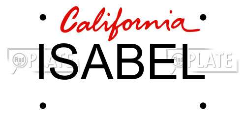 ISABEL California License Plate