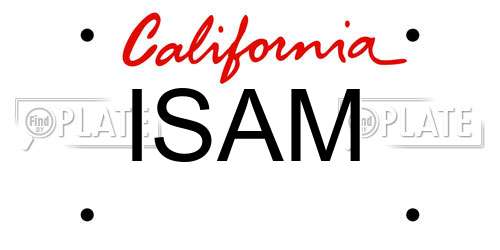 ISAM California License Plate