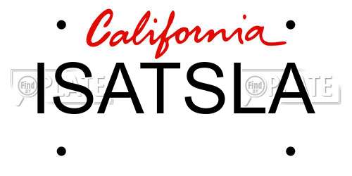 ISATSLA California License Plate