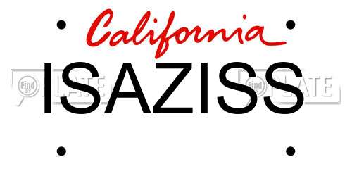 ISAZISS California License Plate