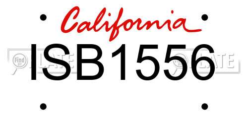 ISB1556 California License Plate