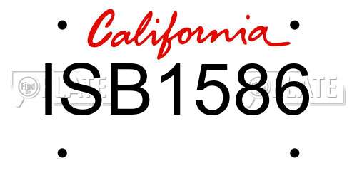 ISB1586 California License Plate