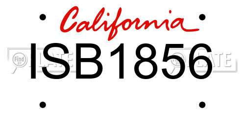 ISB1856 California License Plate