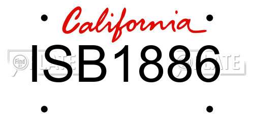 ISB1886 California License Plate