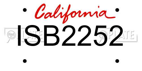 ISB2252 California License Plate