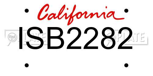 ISB2282 California License Plate