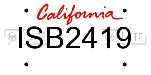 ISB2419 California License Plate
