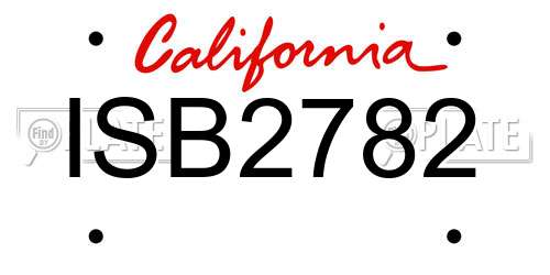 ISB2782 California License Plate