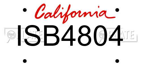 ISB4804 California License Plate
