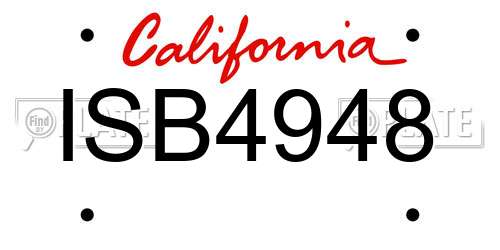ISB4948 California License Plate