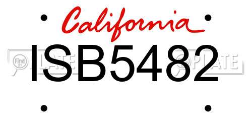 ISB5482 California License Plate