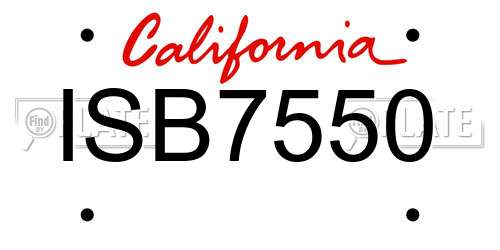 ISB7550 California License Plate