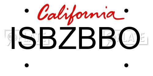 ISBZBBO California License Plate